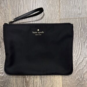 Large Kate Spade Black Clutch with Wrist Strap